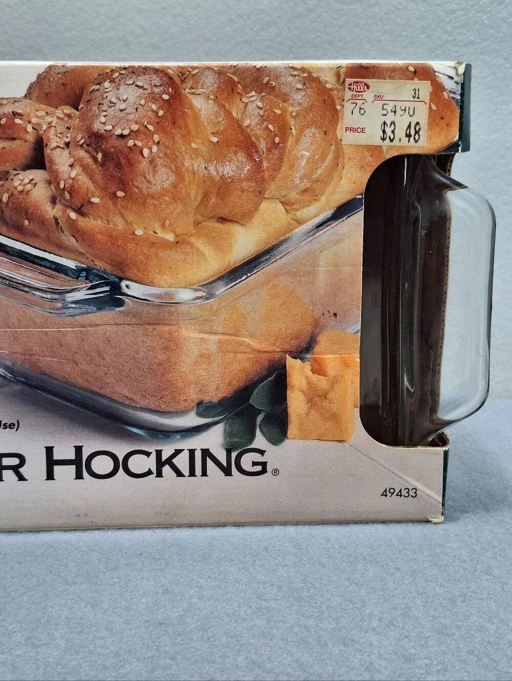 NOS  Vintage 90s Anchor Hocking 9x5 Inch 1 QT Glass Bread Pan In Box USA
